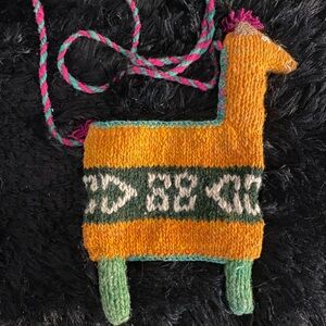 Handmade Colorful Knit Llama Bag